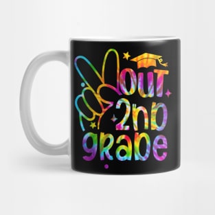 Peace Out Second 2nd Grade  Last Day Of School Tie Dye Mug